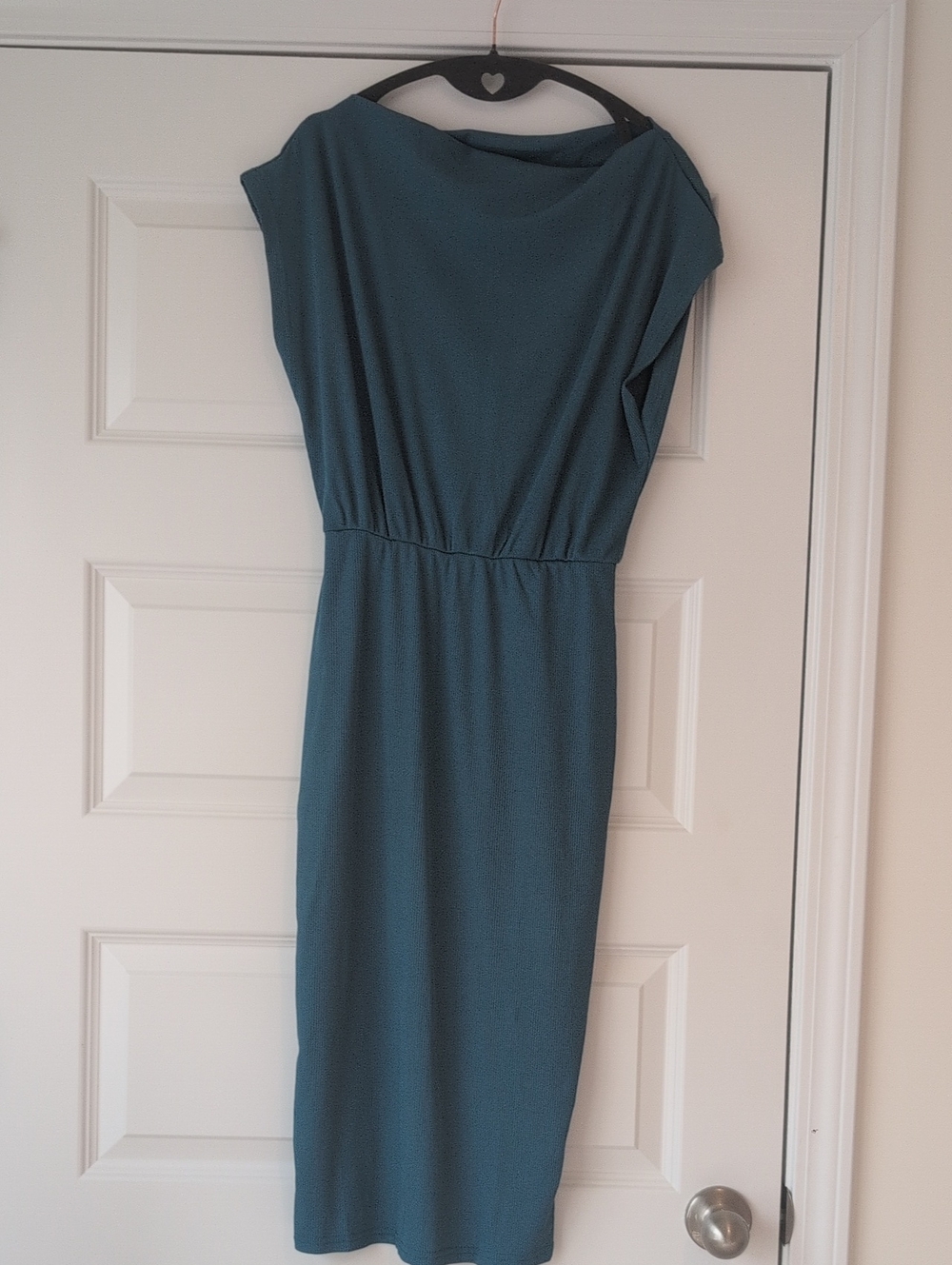Women’s Teal Cinched-Waist Midi Dress